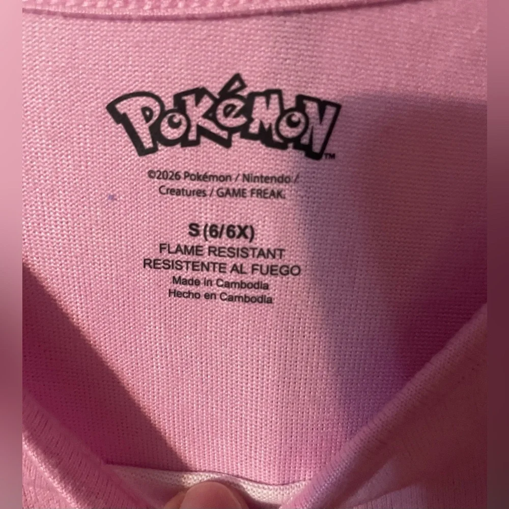 NWT Pokémon‎ Pikachu Girls 2 Piece Pajama Set Pink Blue Sleepwear Size S 6/6X